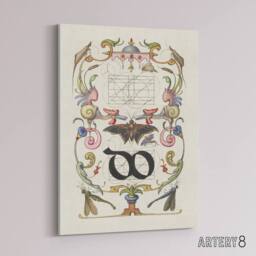 "Artery8 Ligature Guide with Butterfly Calligraphy Canvas Wall Art Print in White - Size: W18"" x H24""" - thumbnail 2