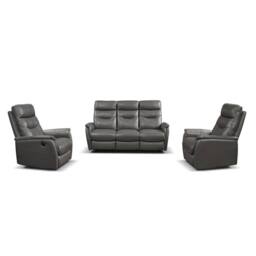 Home Garden Direct Medusa Recliner Sofa Set Power Reclining Sofas in Grey - Size: 3 Seater - thumbnail 1