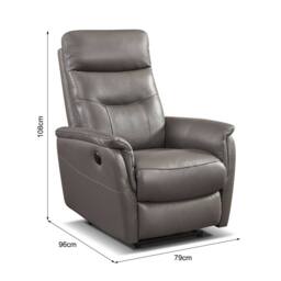 Home Garden Direct Medusa Recliner Sofa Set Power Reclining Sofas in Grey - Size: 3 Seater - thumbnail 3