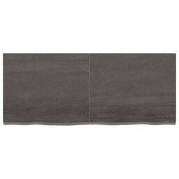 Berkfield Home Wall Shelf Dark Grey 120x50x(2-4) cm Treated Solid Wood Oak in Brown - thumbnail 2