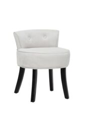 Velvet Soft Seat Low Back Vanity Stool Dressing Table Chair in Light Grey