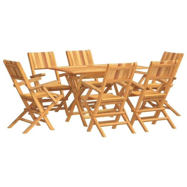 Berkfield Home 7 Piece Garden Dining Set Solid Wood Teak in Brown - image 1