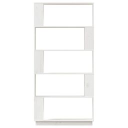 Berkfield Home Book Cabinet/Room Divider White 80x25x163.5 cm Solid Wood Pine - thumbnail 3