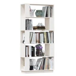 Berkfield Home Book Cabinet/Room Divider White 80x25x163.5 cm Solid Wood Pine - thumbnail 5