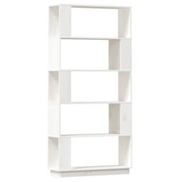 Berkfield Home Book Cabinet/Room Divider White 80x25x163.5 cm Solid Wood Pine - thumbnail 2