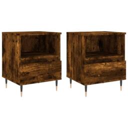 Berkfield Home Modern Bedside Cabinets 2 pcs Smoked Oak 40x35x50 cm Engineered Wood in Brown - Size: 40 x 35 x 50 cm - thumbnail 3