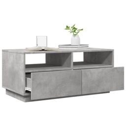 Berkfield Home Coffee Table with LED Lights Concrete Grey 90x49x40 cm - Size: 90 x 49 x 40 cm - thumbnail 4