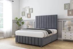 "Sloomy California Plush Divan Set 2 Drawers-54"" Headboard-Footboard in Bronze - Size: Small Double" - thumbnail 3