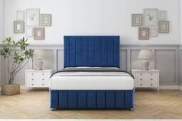 "Sloomy California Plush Divan Set 2 Drawers-54"" Headboard-Footboard in Bronze - Size: Small Double" - thumbnail 1