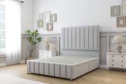 "Sloomy California Plush Divan Set 2 Drawers-54"" Headboard-Footboard in Bronze - Size: Small Double" - thumbnail 2