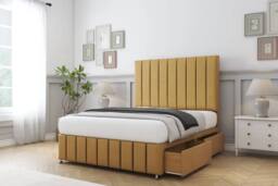 "Sloomy California Plush Divan Set 2 Drawers-54"" Headboard-Footboard in Bronze - Size: Small Double" - thumbnail 4
