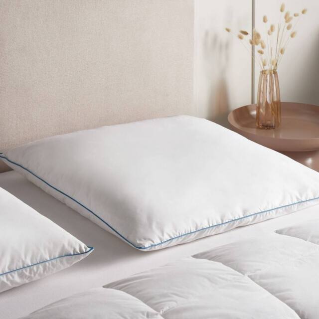 Wyld and Coco Low Duck Feather & Down Pillow 80 x 80 cm Premium Cotton in White - Size: King Pillow Case - image 1