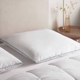 Wyld and Coco Low Duck Feather & Down Pillow 80 x 80 cm Premium Cotton in White - Size: King Pillow Case