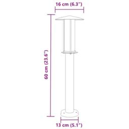 Berkfield Home Outdoor Floor Lamps 3pcs Black 60 cm Stainless Steel - thumbnail 7