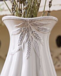 Dibor Traditional White Ceramic Tall Table Decor Flower Vase - Size: Large - thumbnail 3
