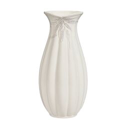 Dibor Traditional White Ceramic Tall Table Decor Flower Vase - Size: Large - thumbnail 2