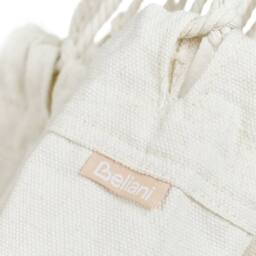 Wyld and Coco Beige Cotton Garden Hammock with Light Blue Boho Accents - thumbnail 5