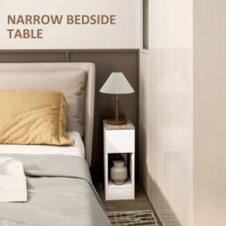 Wyld Haus Taro Set of 2 White & Oak Bedside Tables with Storage - thumbnail 6