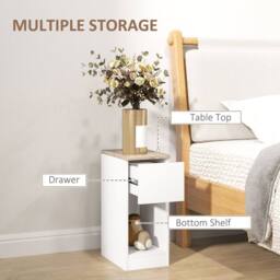 Wyld Haus Taro Set of 2 White & Oak Bedside Tables with Storage - thumbnail 5