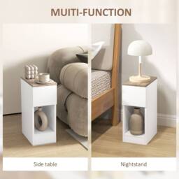 Wyld Haus Taro Set of 2 White & Oak Bedside Tables with Storage - thumbnail 7