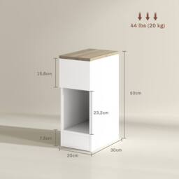 Wyld Haus Taro Set of 2 White & Oak Bedside Tables with Storage - thumbnail 4