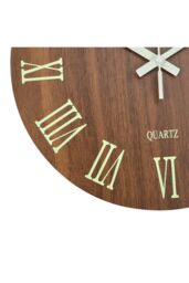 Living and Home 12-Inch Modern Roman Numeral Wood Grain Silent Luminous Wall Clock in Brown - thumbnail 8