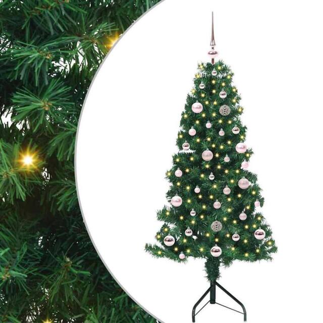 Berkfield Home Corner Artificial Christmas Tree Green 150 cm PVC & Metal - image 1