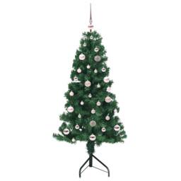 Berkfield Home Corner Artificial Christmas Tree Green 150 cm PVC & Metal - thumbnail 3