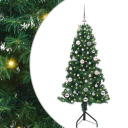 Berkfield Home Corner Artificial Christmas Tree Green 150 cm PVC & Metal - thumbnail 1