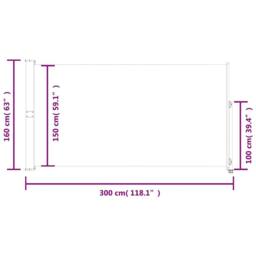 Berkfield Home Patio Retractable Side Awning 160x300 cm Brown - thumbnail 9