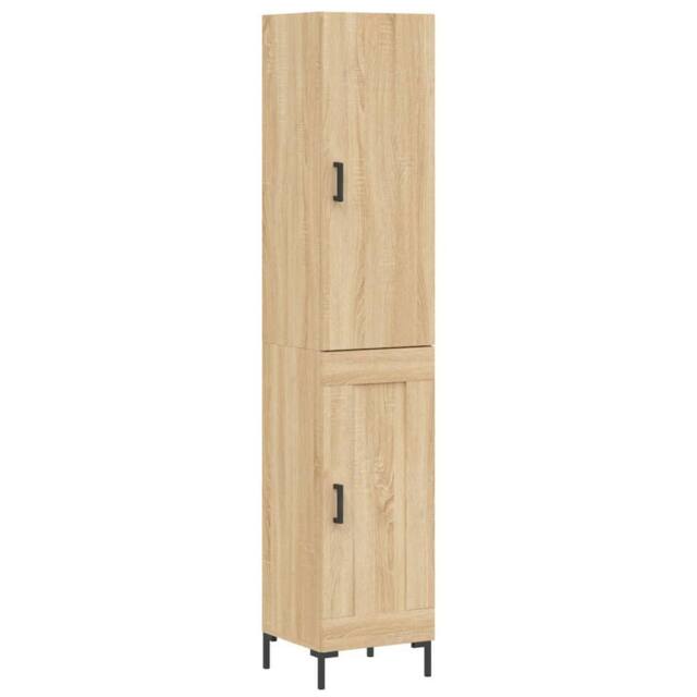 Berkfield Home Highboard Sonoma Oak 34.5x34x180 cm Engineered Wood in Light Brown