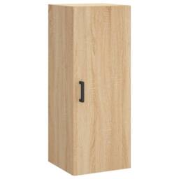 Berkfield Home Highboard Sonoma Oak 34.5x34x180 cm Engineered Wood in Light Brown - thumbnail 5
