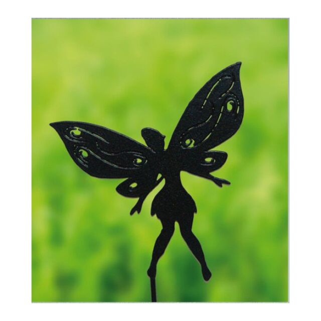 Poppyforge Small Fairy Silver - Garden Ornament - Solid Steel - H30 cm - Black - image 1