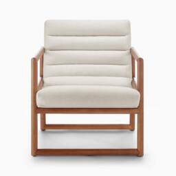 FurnitureboxUK Cassia Beige Fabric Mid Century Modern Accent Chair - thumbnail 4