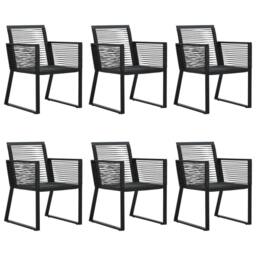 Berkfield Home 7 Piece Outdoor Dining Set PVC Rattan Black - thumbnail 6
