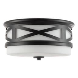 Happy Homewares Vintage & Classic Bathroom Flush Ceiling Light with Strap Design in Black - thumbnail 4