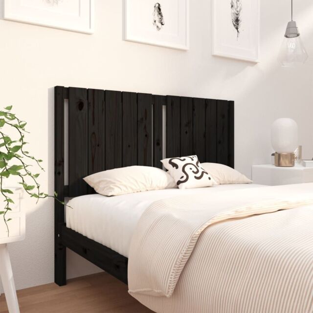 Berkfield Home Bed Headboard Black 125.5x4x100 cm Solid Wood Pine - image 1