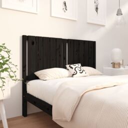 Berkfield Home Bed Headboard Black 125.5x4x100 cm Solid Wood Pine - thumbnail 1
