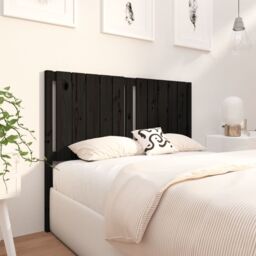 Berkfield Home Bed Headboard Black 125.5x4x100 cm Solid Wood Pine - thumbnail 3