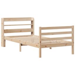Berkfield Home Bed Frame with Headboard without Mattress 75x190 cm Small Single in Brown - thumbnail 3