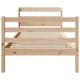 Berkfield Home Bed Frame with Headboard without Mattress 75x190 cm Small Single in Brown - thumbnail 4