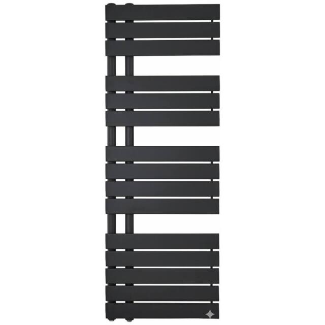 Bathroom Kingdom Wellington Black Designer Flat Panel Heated Towel Rail 1380x500mm - image 1