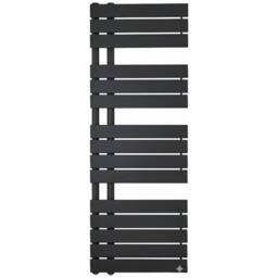 Bathroom Kingdom Wellington Black Designer Flat Panel Heated Towel Rail 1380x500mm - thumbnail 1
