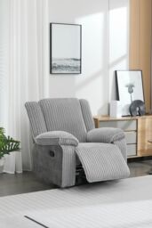 More4Homes Verona Jumbo Cord Manual Recliner Chair in Grey - Size: 1 Seater - thumbnail 1