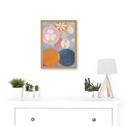 Artery8 Hilma Af Klint Group IV No 2 Ten Largest Youth Abstract Artwork Framed Wall Art Print A4 in Light Oak - thumbnail 2