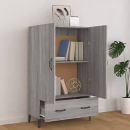 Berkfield Home Highboard Grey Sonoma 70x31x115 cm Engineered Wood - Size: 70 x 31 x 115 cm - thumbnail 1