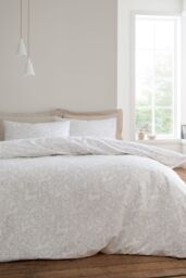 Bianca 'Woodland' 200 Thread Count Cotton Reversible Duvet Cover Set in Natural - Size: King - thumbnail 1