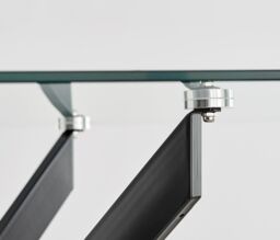 FurnitureboxUK Leonardo 150cm 6-Seater Glass & Chrome Metal Starburst Dining Table in Black - thumbnail 5