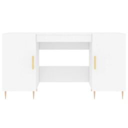 Berkfield Home Desk White 140x50x75 cm Engineered Wood - Size: 140 x 50 x 75 cm - thumbnail 6