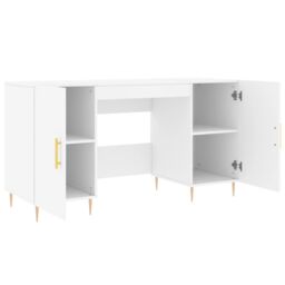 Berkfield Home Desk White 140x50x75 cm Engineered Wood - Size: 140 x 50 x 75 cm - thumbnail 5